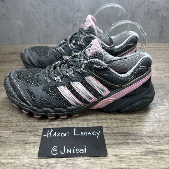 Adidas AdiPrene~Women's~Athletic Gray/ Pink Run Walk Hike Shoes~Size 8 - Picture 1 of 8